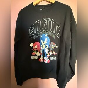 Vintage black sonic the hedgehog with knuckles & shadow sweat shirt, Medium.